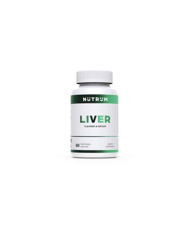 Nutrum Liver Cleanse and Detox Health Support Supplement Vegan Liver Formula Natural Herbal Liver Renewal with Vitamin C Milk Thistle Support for Bad Breath Acne Low Energy 60 Capsules