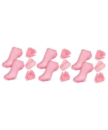 Healeved 6 Sets Spa Moisturizing Socks Spa Foot Socks Spa Socks Moisturizing Cover Remover Socks Moisturizing Sleeping Hand Feet Skin Care Supplies Cotton Gloves Moisturize