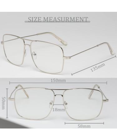 Musivon Vintage Glasses Frames for Men & Women - Decorative Silver Non-Prescription Eyewear - Buy Online on GoSupps.com