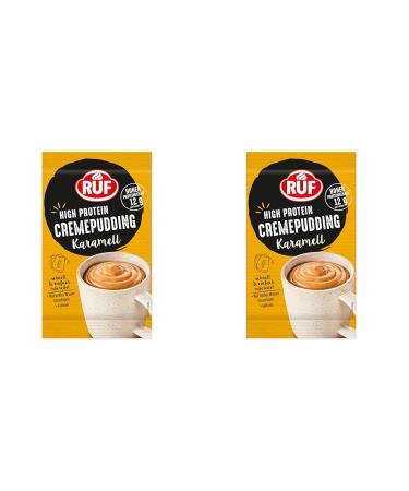 Ruf High protein cream pudding caramel caramel pudding from the cup 13g protein per serving easy preparation without cooking gluten-free 1 x 59g (pack with 2) caramel 2-pack 1x59g