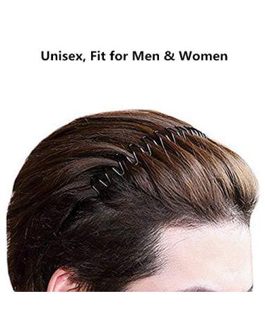 Black Wavy Metal Hair Bands 2 Pack - Unisex Headbands for Men and Women - Non-Slip Spring Sports Accessory - Buy Online on GoSupps.com