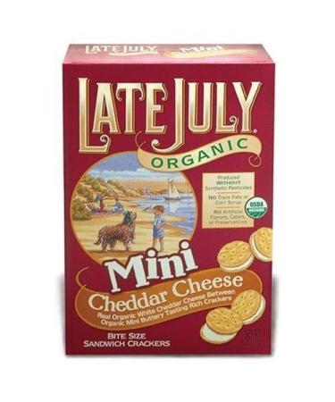 Late July Organic Mini Bite Size Sandwich Crackers Cheddar Cheese 5 oz (142 g)