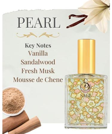 Pearl Organic Perfume Spray by Sage- 2 oz Vegan & Cruelty-Free Subtle Scent Vanilla Sandalwood Musk Pearl 2 oz Eau de Toilette Spray - Buy Online on GoSupps.com