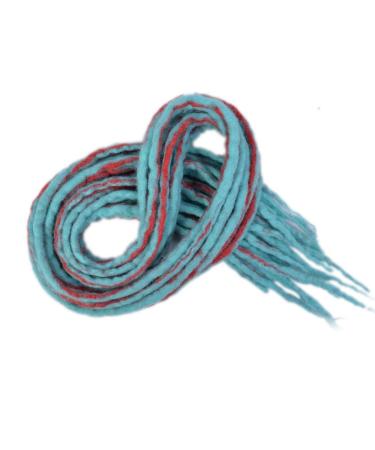 Synthetic Dreadlocks Crochet Braid Hair 20 Inch Soft Wool Dread Locs Handmade Braiding Hair Extension(R Light blue)