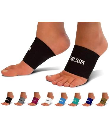SB SOX Plantar Fasciitis Arch Support Sleeves for Women & Men (1 Pair)  Compression Sleeves for Plantar Fasciitis Relief and Arch Support for Everyday Use Black Medium