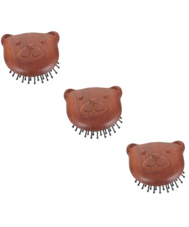 Fomiyes 3st Airbagkamm massage comb Massage brush for the scalp Lockenshampoo Hairw scher for the scalp massage brushes in Bear shape Head massage curb sandal wood multifunction