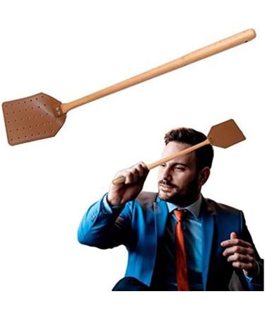 VENEKA PU Leather Fly Swatter Heavy Duty Manual Fly Swatter with Wood Handle Leather Fly Swatter for Indoor and Outdoor Reusable Easy to Use - Buy Online on GoSupps.com