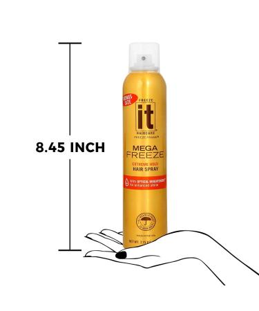 IT Haircare MEGA Freeze Extreme Hold Hair Spray - 7.75 Oz | Vitamin B5 & Hydrolyzed Wheat Protein | 24-Hour Hold | Humidity Resistant | Fast-Dry Formula with Optical Brighteners - Buy Online on GoSupps.com