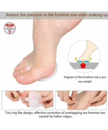Orthopedic Silicone Metatarsal Pads - 4 Pack for Foot Pain Relief | Ball of Foot Cushions for Plantar Fasciitis | Self-Adhesive & Washable - Men & Women - Buy Online on GoSupps.com