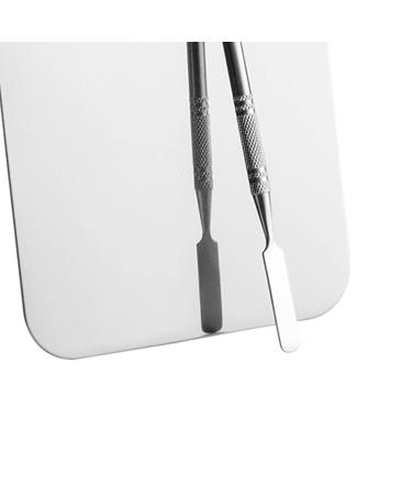 Buy Stainless Steel Makeup Mixing Palette | Cosmetic Artist Mixing Palette & Spatula for Nail Art & Eyeshadow - International Shipping Available - Buy Online on GoSupps.com