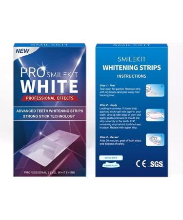 Pro White Teeth Whitening Strips | 14 Treatments | Professional Tooth Stain Remover | Enamel Safe - Buy Online on GoSupps.com