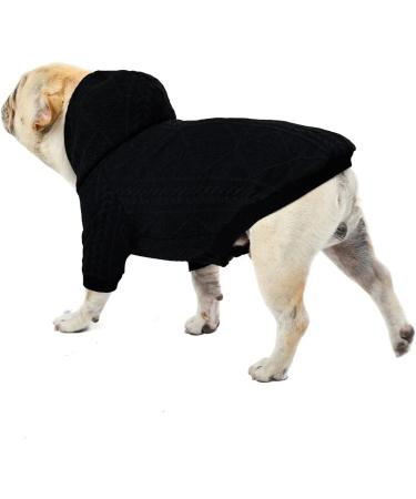 Meioro Warm Dog Sweater Hoodie - Stylish Winter Clothing for Small & Medium Dogs Perfect for French Bulldogs (Black M) - Buy Online on GoSupps.com