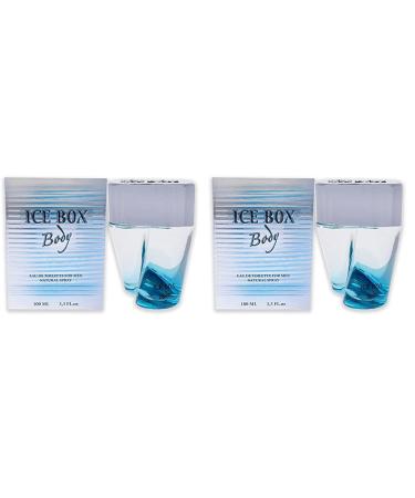 New Brand Perfumes Ice Box Body Men EDT Spray 3.3 oz (Pack of 2) 3.3 Ounce (Pack of 2)