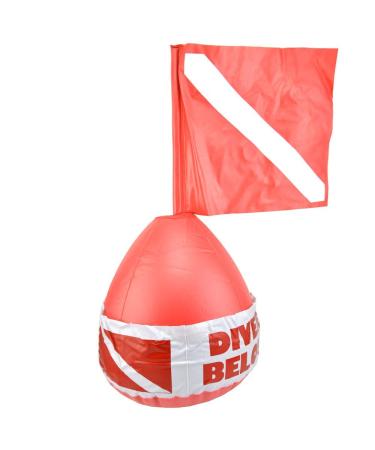 Win Outdoor Diving Red Color Scuba Dive Buoy Surface Marker Inflatable Dive Flag Sign Signal Floating Saft Sign Diver Below