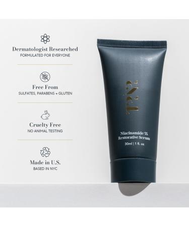 Niacinamide 5% Restorative Face Serum (30ml/1oz) | Rejuvenating Facial Treatment| Natural Plant-Based & Science-First Skincare Routine for Men & Women Restorative Serum - Buy Online on GoSupps.com