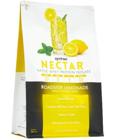 Syntrax Nutrition Nectar 100% Whey Protein Isolate Refreshing Fruit Flavored Protein Powder - Roadside Lemonade - 31.9 Oz - Buy Online on GoSupps.com
