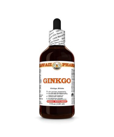Ginkgo (Ginkgo Biloba) Dry Leaf Tincture, Made in Hawaii, Organic Raw Materials, All Natural, Vegan, Pure Liquid Extract - 4 fl.oz 4 Fl Oz (Pack of 1)