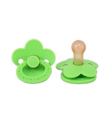 Newborn baby flower pacifier baby pacifier silicone pacifier to teeth calming toys baby- kaur- wahnen pacifier brush toys green unit size