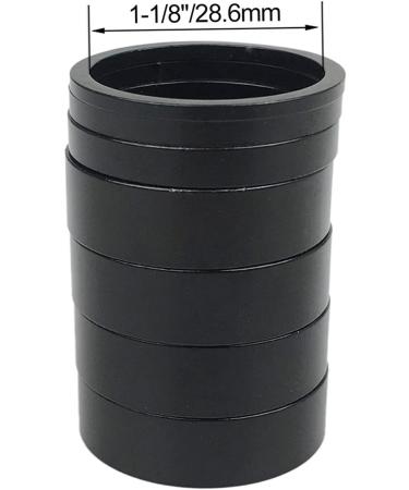 Aluminium Alloy Bike Headset Spacer Set - 7PCS (2/3/5/10mm) + Top Cap - Black | For 1 1/8-Inch MTB & Road Bike Stem - Buy Online on GoSupps.com