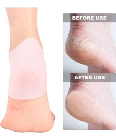 2 Pairs Silicone Gel Heel Socks - Cracked Foot Skin Care Pressure Relief & Pain Reduction - 4 Pieces - Buy Online on GoSupps.com