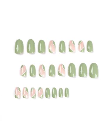 St. Patrick's Day Green Almond Shaped Acrylic Press on Nails - Full Cover False Nails for Women and Girls | Almond Nail A8 - Buy Online on GoSupps.com