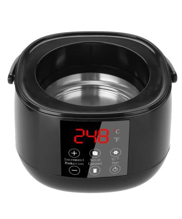 Wax Heater Intelligent LED Display Wax Heater Set Hair Removal Wax Warmer Wax Beans Applicator Sticks(#2) Black