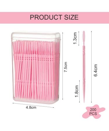 200-Piece Pink Interdental Brushes & Toothpicks Set | Soft Silicone Dental Care On-The-Go - Buy Online on GoSupps.com