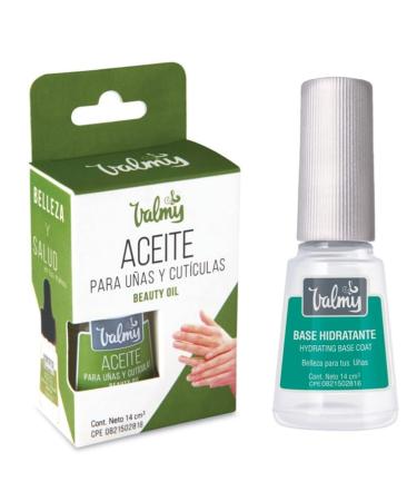 Valmy Valmy Nail & Cuticle Hydration Pack - Moisturising Base with Keratin & Vitamin E | Oil Cuticle Conditioner - Protective Reinforced & Repairing Polish Treatment (15ml c/u)