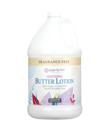 Ginger Lily Farms Botanicals Soothing Butter Lotion for Dry  Sensitive Skin  100% Vegan & Cruelty-Free  Fragrance Free  1 Gallon (128 fl oz) Refill 128 Fl Oz (Pack of 1)