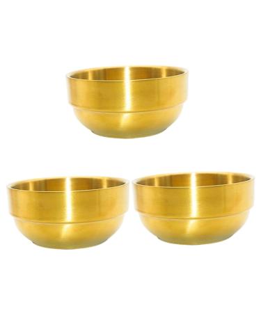 Beavorty 3st foam dishwasher Bart Seif cream essential oil soap cream bowl Nursing shaving shell men shave beard soap cream bowl foam soap steel man container 9x9x4.9cmx3pcs goldenx3stk