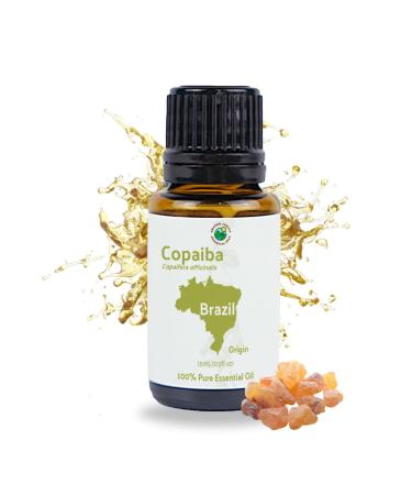 Copaiba Essential Oil - Direct from Amazon Jungle Essential Oils Brazil - Steam Distilled - Aceite de Copaiba for Aromatherapy, Massage, Diffuser, DIY Candle and Soap Making - 15ml Copaiba 0.5 Fl Oz (Pack of 1)