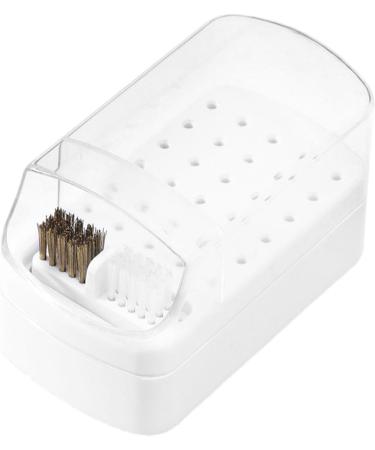 Nail Drill Bit Holder | 2 in 1 Nail Drill Bit Set & Holder - Anti-Splash Nail Bit Case 2 Brushes Included for Home Salon Use - Buy Online on GoSupps.com