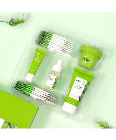 Green Tea Skincare Set - 19-in-1 Hydrating Gift Kit for Teen Girls & Women | Cleanser Serum Cream & Masks - Buy Online on GoSupps.com