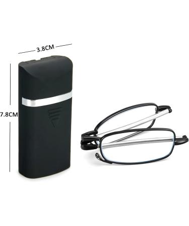 Viseng 2 Pack Foldable Reading Glasses for Men & Women | Mini Anti-Blue Light Metal Glasses with Hard Shell Case - 3.0 Diopters - Buy Online on GoSupps.com
