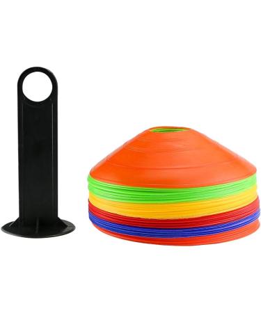 Faxco 50 Pcs Soccer Cones with Holder - Field Cone Markers for Football Training - Outdoor Sports Games Supplies (5 Colors) - Buy Online on GoSupps.com