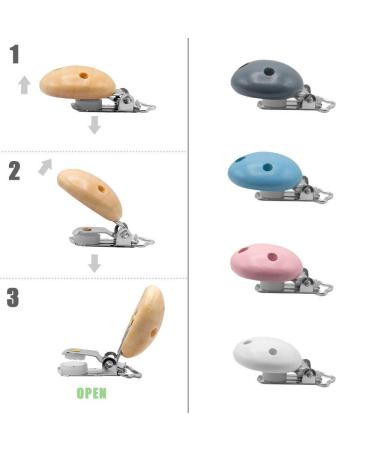 Artestar 16-Piece Wood Pacifier Clip Set - Stylish Baby Pacifier Chains and Accessories for Secure Pacifier Storage - Buy Online on GoSupps.com