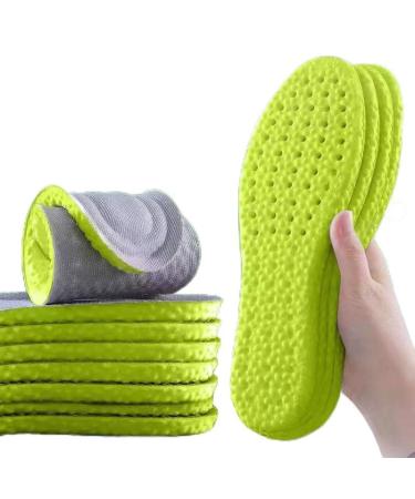 2PCS Feet Orthopedic Shoe Sole Running Soft Memory Foam Insoles for Shoes Men Women Deodorant Absorb-Sweat Massage Sport Insole Green 37-38 One Color