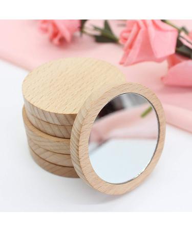 Lurrose 4pcs Round Wooden Pocket Mirror - Compact 7.5 cm Mirrors for Purses | International Shipping Available - Buy Online on GoSupps.com