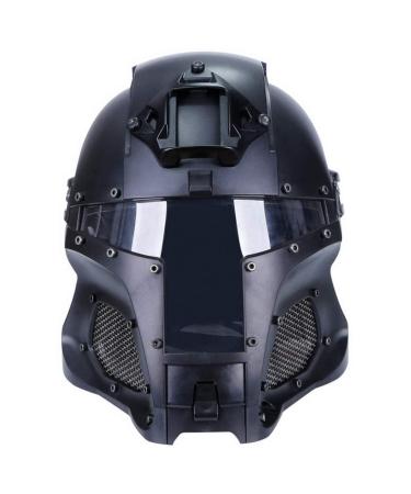 Cosplay Airsoft Full Face Head Helmet Tactical Sorta-Kinda Mandalorian/Boba Fett/Galac-Tac Style Helmet with Exchangable Lens(Black)