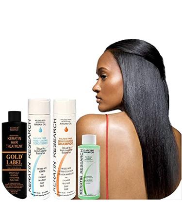 Gold Label Brazilian Keratin Blowout Hair Treatment - 240ml Super Enhanced Formula for All Hair Types & Colors - Buy Online on GoSupps.com