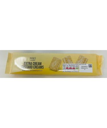 M&S Extra Cream Custard Creams 165g x6 | Crunchy biscuits sandwiched together with an extra thick layer of smooth vanilla flavoured cream - Buy Online on GoSupps.com