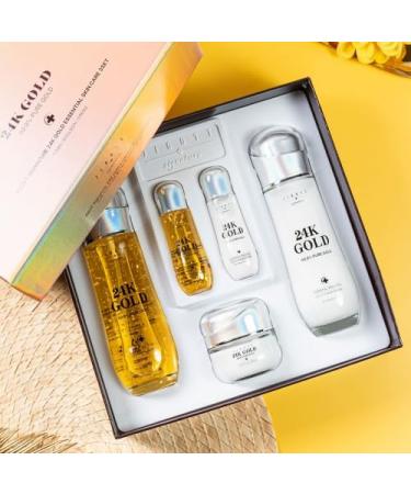 Buy Signature 24K Gold Essential Skin Care Set | Toner Emulsion & Cream | Luxury Anti-Aging Skincare for Glow & Hydration - International Shipping Available - Buy Online on GoSupps.com