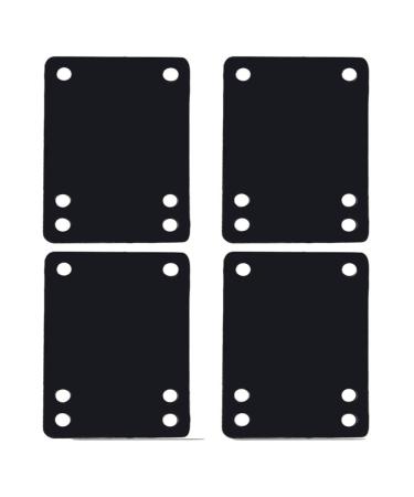 YS Sport 4 Pcs Skateboard Riser Shock Pads Longboard Rise Pads, Soft Longboard Shockpads, 1/8" (3mm), Black