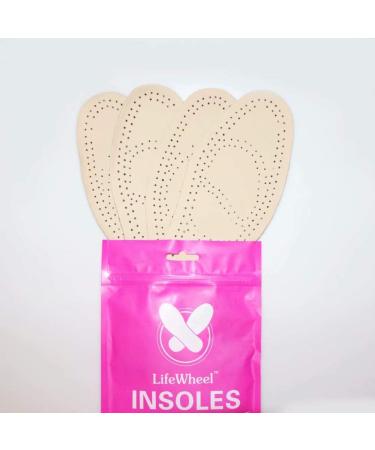 Premium Leather Insoles 2 Pairs - Comfortable Shoe Pads for Men and Women | Breathable Shock Absorber Insoles (EU 37-38) - Buy Online on GoSupps.com