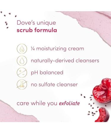 Dove Cherry & Chia Milk Body Scrub Exfoliates and Deeply Nourishes for Smooth Radiant Skin 15 oz Cherry & Chia 15 Ounce (Pack of 1) - Buy Online on GoSupps.com