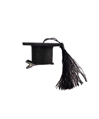 BinaryABC Graduation Hat Hair Clip Mini Doctoral Cap Hair Clip Graduation Party Supply Decoration Graduation Hair Accessories (Black)