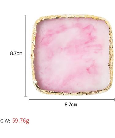 1pc Square Resin Nail Art Painting Gel Palette Golden Edge Polish Agate Mix Stir Crystal Resin Stone Plate Manicure Accessory DIY Tool Mixing Palette - Buy Online on GoSupps.com