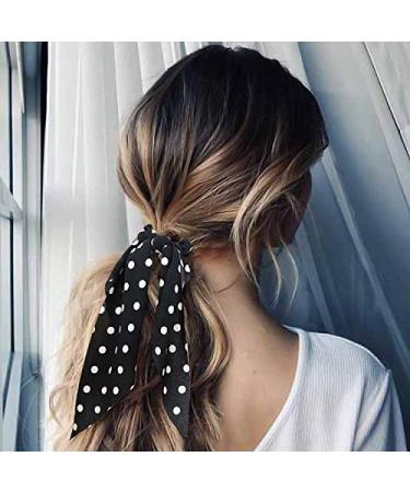 8 Pieces Chiffon Hair Scrunchies - Bowknot Floral Elastic Ponytail Holders for Women & Girls | Stylish Hair Accessories - Buy Online on GoSupps.com