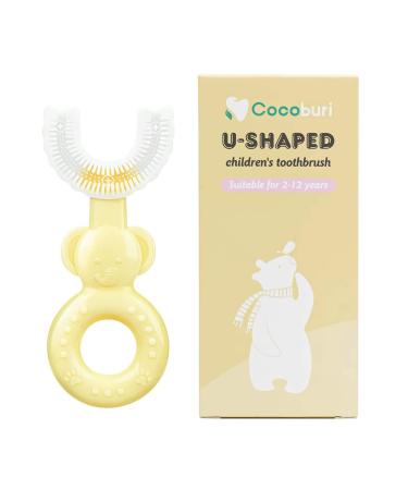 Kids U-Shaped Toothbrush Manual Training Tooth Brush Silicone Soft Head Toothbrush 361 Oral Cleaning Toothbrush(Yellow
