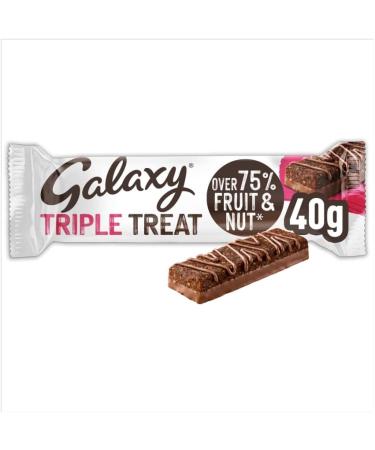 Galaxy Triple Treat Fruit & Nut Chocolate Bars - Healthy Snacks | Bulk Milk Chocolate - 18 bars x 40g - Buy Online on GoSupps.com